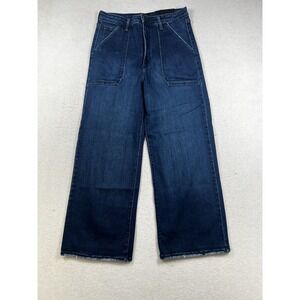JUST BLACK DENIM Women's SIZE 31 Wide Leg Crop Jeans‎ Made in USA Dark Wash